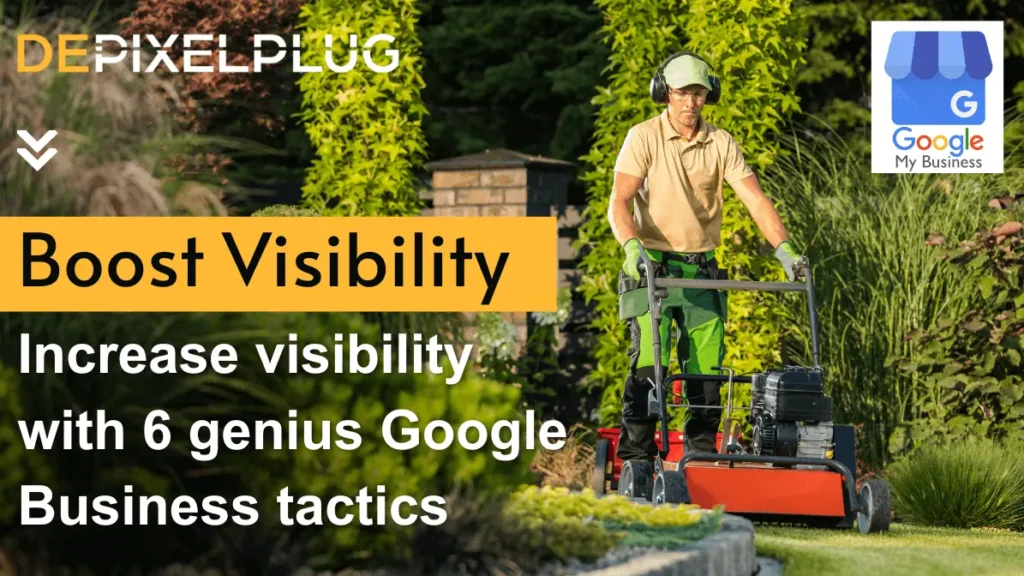 Man is mowing Lawn - Level up your lawn care business with 6 genius Google Business tricks! Depixelplug