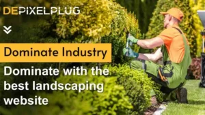 Professional working in lawn - Designing the best landscaping website for insane business growth - Depixelplug